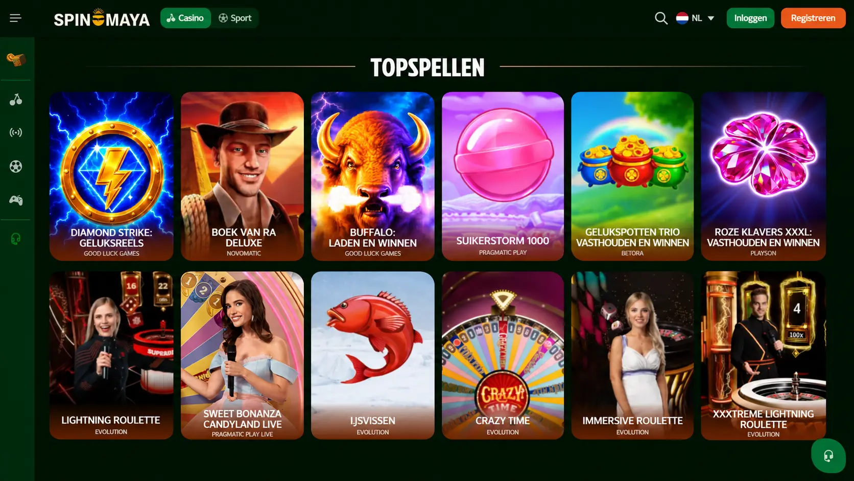 Slots, jackpots en snelle spellen — Spin Maya